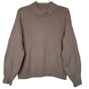 CALIA by Carrie Underwood Mock Neck Fuzzy Sweater Muted Dusty Rose S Soft Girl